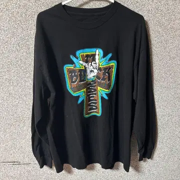 MASSES 블랙 그래픽 긴팔 티셔츠 XL