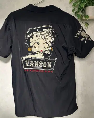 vanson BETTY BOOP 베티 콜라보 반팔 셔츠 스컬