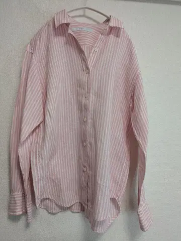 FRAMe WORK 핑크와 화이트 스트라이프 긴팔 셔츠