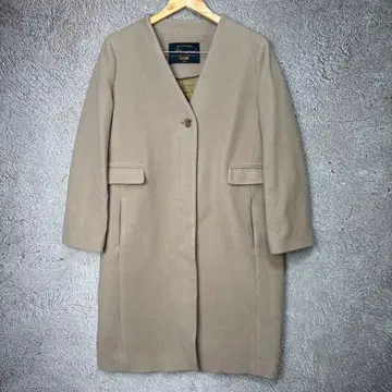 SLOBE IENA 울 100% V넥 노카라 코트