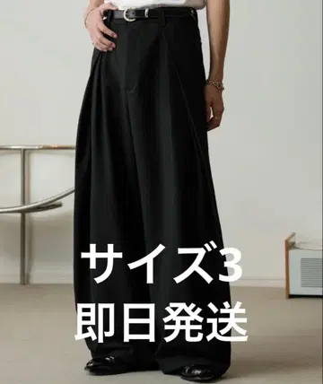 SOERTE 3턱 와이드 벌룬 슬랙스 블랙 사이즈 3 배기 팬츠