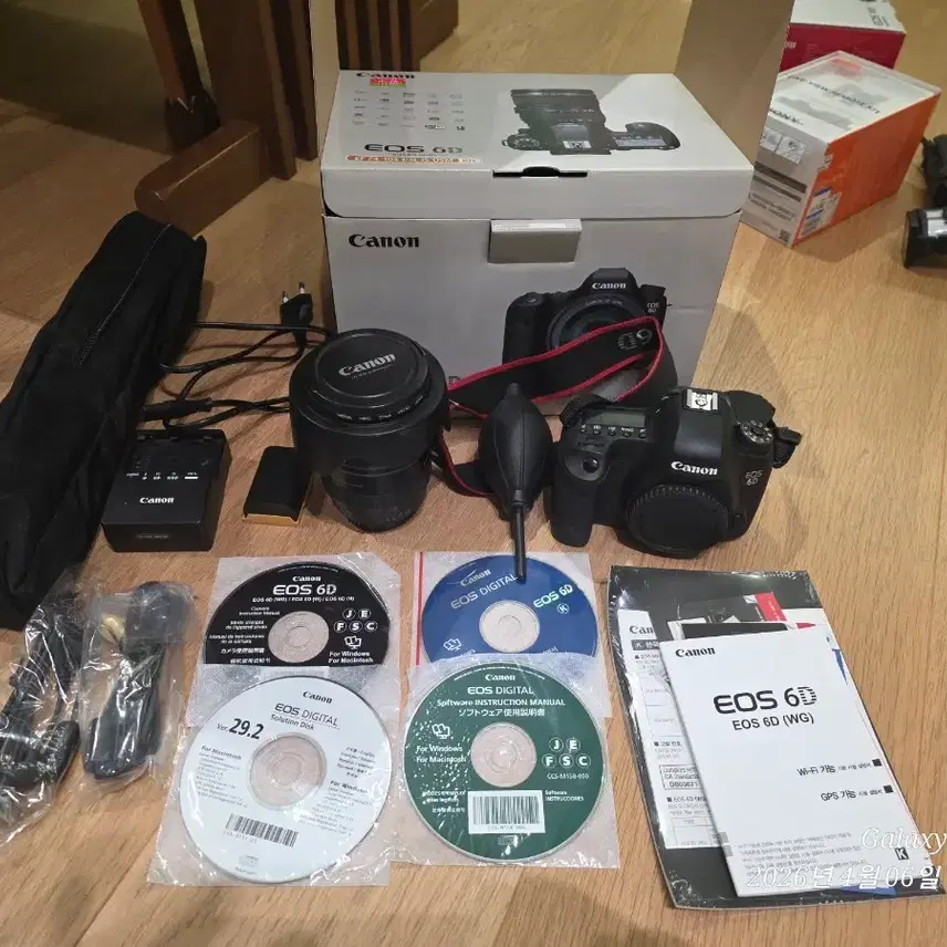 캐논 EOS 6D 풀프레임 DSLR + 24-105 렌즈 + 세로그립 풀