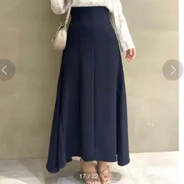 SNIDEL 스나이델 하이웨스트 텐트 롱 스커트 심플 네이비