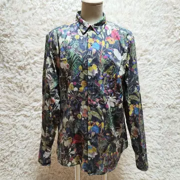 인기 폴스미스 컬렉션 긴팔 셔츠 보태니컬 무늬 꽃무늬 올 패턴 L