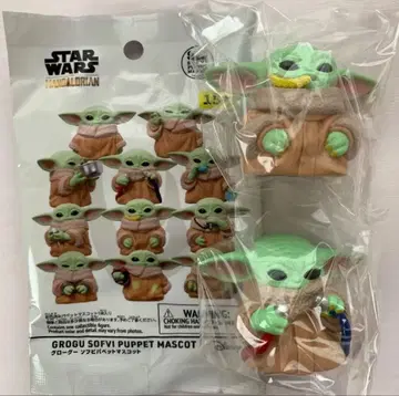 스타 워즈 만달로리안 그로구 소프트 비닐 퍼펫 마스코트 2개 세트