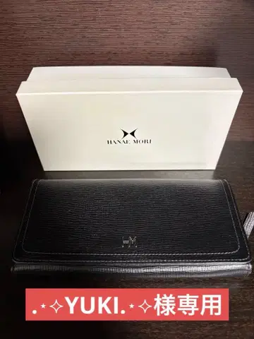 HANAe MORI 블랙 가죽 장지갑
