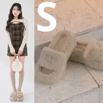 다리치 플랫폼 퍼 샌들