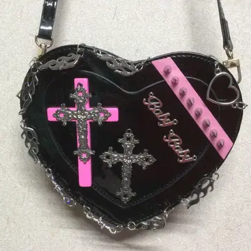 새상품급 Baby Baby 지뢰계 하트형 숄더 에나멜 파우치