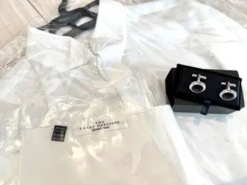 더 트릿 드레싱 신랑 3종 세트 셔츠 커프스링크 치프