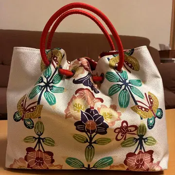 기모노 가방 쿠리야마 공방 와센빙가타 순수 실크