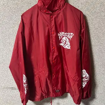 PORKCHOP masses 콜라보 후드 부착 나일론 자켓 빨간색 XL