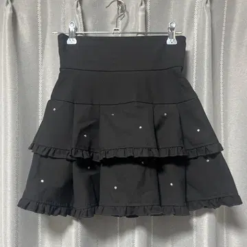 HONEYMEW 허니뮤우 2단 프릴 비쥬 스커트