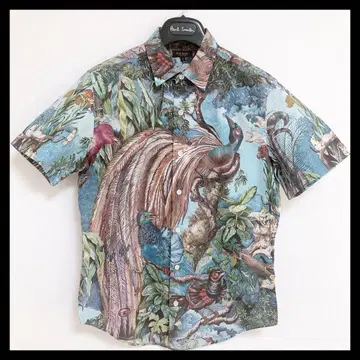 [ 새상품급 ] 폴스미스 반팔 셔츠 올 패턴 블루 계열 S 사이즈