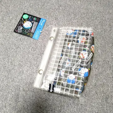 택 포함 새상품 KOKUYO 도라에몽 투명 메쉬 펜 케이스