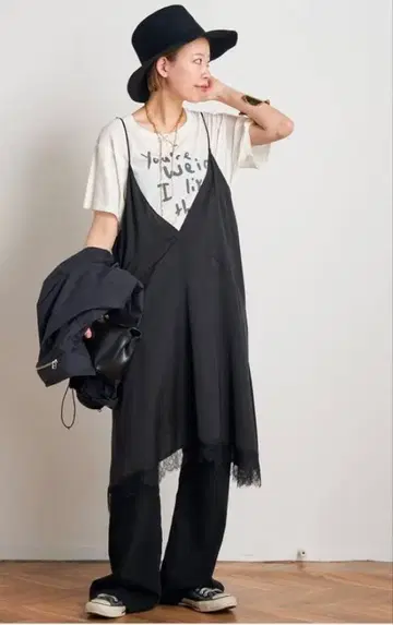 새상품 AP STUDIO NEW 레이스 도킹 원피스 블랙