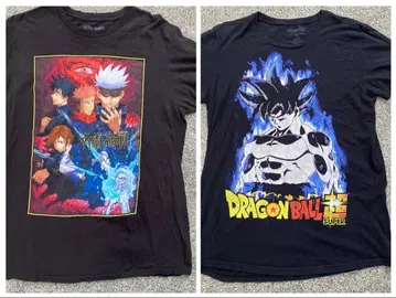 주술회전 드래곤볼 초 T셔츠 블랙