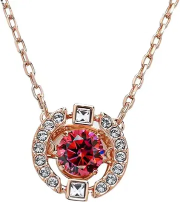 스와로브스키 목걸이 핑크 골드