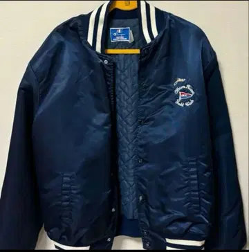 Champion 네이비 바시티 자켓