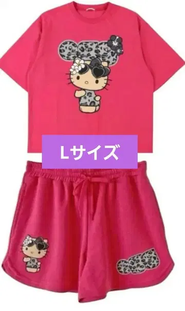 헬로키티 L 사이즈 egg 헬로키티 콜라보 상하의 세트 핑크 아베일