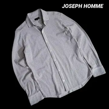 JOSEPH HOMME 와이드 칼라 스트라이프 긴팔 셔츠