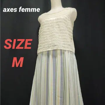 axes femme 도킹 원피스 스트라이프 레이스 롱 M