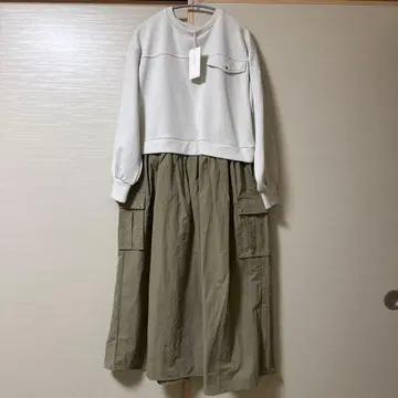 OTOHA 이소재 도킹 원피스 카키