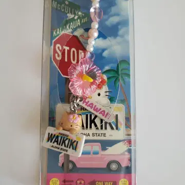 [ 초레어 ] 헬로키티 스트랩 키링 하와이 와이키키 레트로