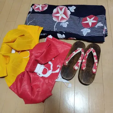 유카타 오비 일본 나막신 세트
