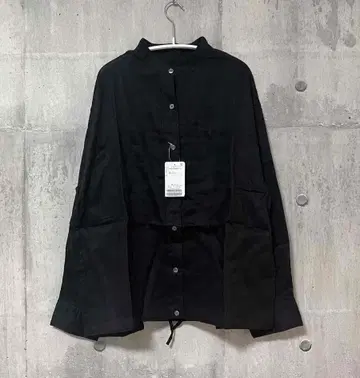 FRAMeWORK 프렌치 린넨 드로스트 셔츠 블랙