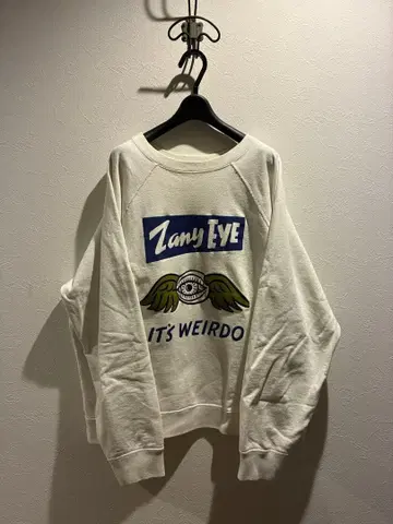 WEIRDO 프린트 화이트 맨투맨 XL