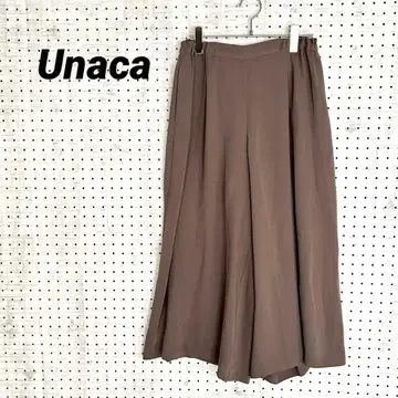 아나카 플레어 와이드 팬츠 (38) 브라운 깔끔 고급 폴리에스테르