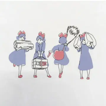 지브리전 한정판 마녀 배달부 키키 T셔츠 L 사이즈