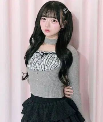 Belle Charm 초커 디자인 립 니트