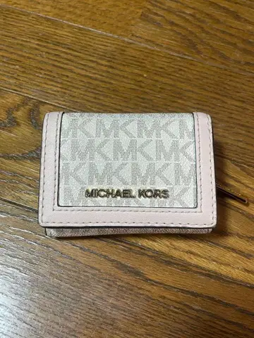 MICHAEL KORS 3단 폴더형 지갑 핑크 베이지
