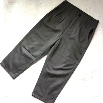 tsumugu 츠무구 코튼 와이드 테이퍼드 팬츠 카키