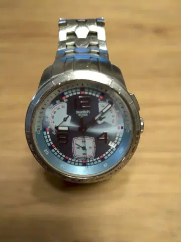 Swatch 크로노그래프 블루/실버