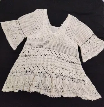 GRACE CONTINENTAL 시스루 니트 크로셰 뜨개질 레이스 튜닉