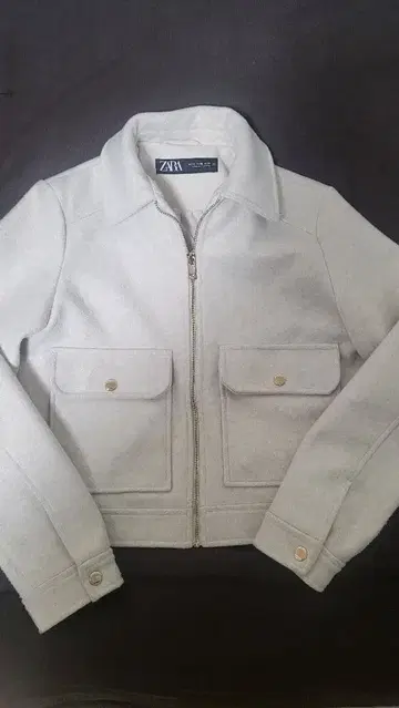 ZARA 소프트 집업 자켓 XS 베이지~화이트