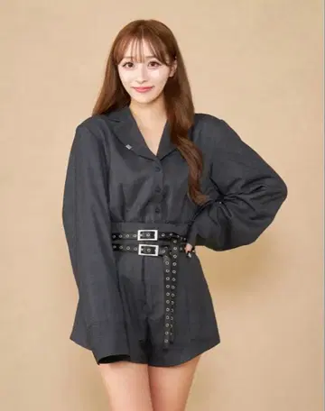 darich 더블 벨트 오버 자켓 셋업