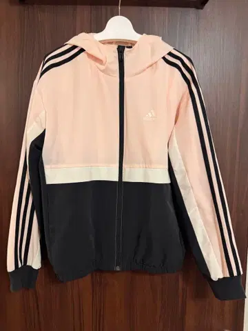 adidas 후드 부착 자켓 핑크/블랙