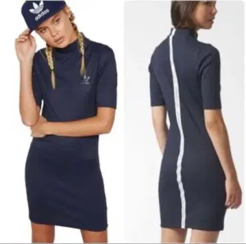 아디다스 오리지널스 리브 반팔 원피스 네이비 L