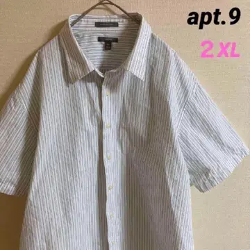 apt.9 아프트나인 코튼 스트라이프 셔츠 반팔