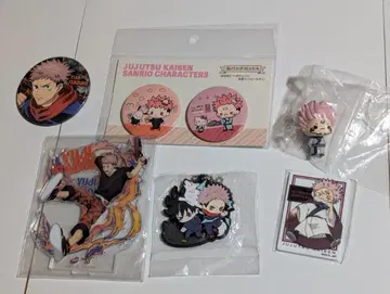 주술회전 산리오 캔뱃지 이타도리 유우지 양면 스쿠나 쵸코링 마스코트