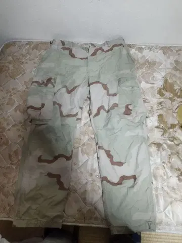 카고 팬츠 카모 패턴 카키