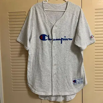 90's Champion 베이스볼 셔츠 USA제 빈티지 그레이 T셔츠