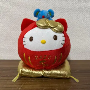 [레어] 산리오 야쿠르트 헬로키티 십이지 봉제 인형 달마 쥐띠