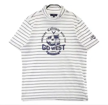 Callaway 스트라이프 모크넥 T셔츠 GO WEST