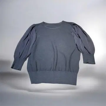 레리안 Leilian 다크 그레이 벌룬 슬리브 니트