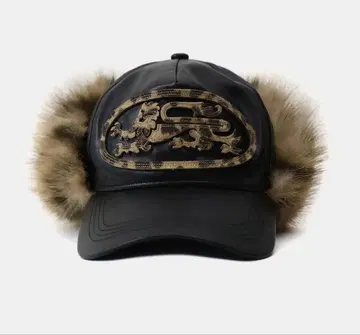 badblood 미스틱 트래퍼 햇 플라이트 캡 블랙 레오파드