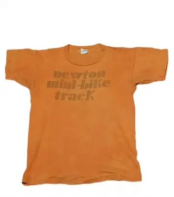 Champion 바터기 중기 USA제 스며드는 프린트 티셔츠 싱글 스티치